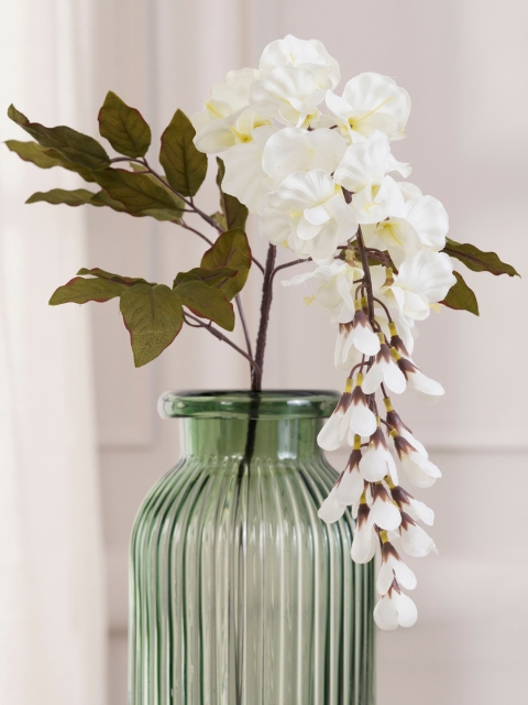 

Pure Home and Living Set Of 2 White & Green Artificial Bean Flower Ivory