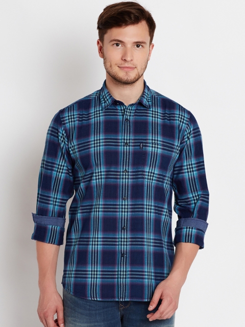 

Pepe Jeans Men Navy Blue Checked Casual Shirt
