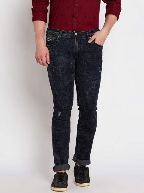 

Pepe Jeans Men Black Regular Fit Mid-Rise Low Distress Stretchable Jeans
