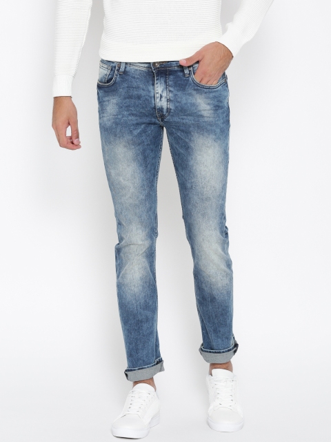 

Pepe Jeans Men Blue Regular Fit Mid-Rise Clean Look Stretchable Jeans