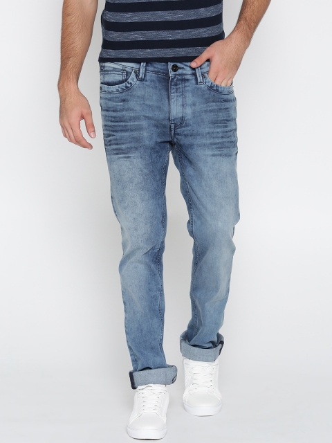 

Pepe Jeans Men Blue Vapour Slim Fit Low-Rise Clean Look Stretchable Jeans