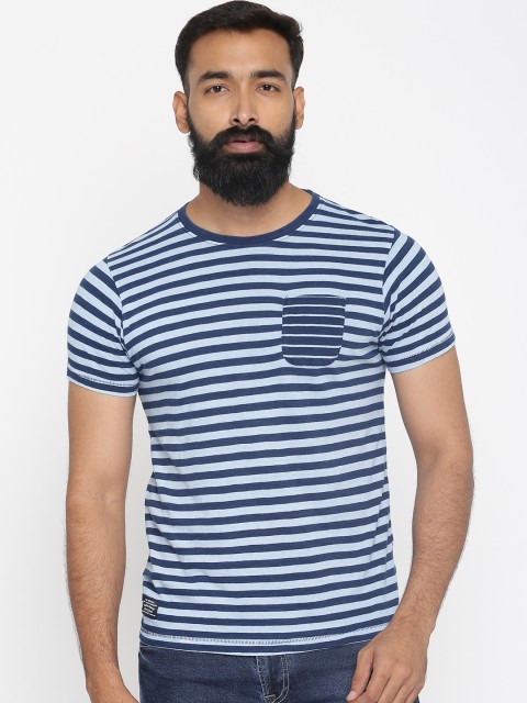 

Pepe Jeans Men Blue Striped Round Neck T-shirt
