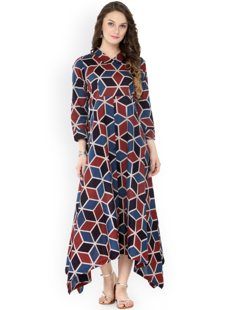 

Varanga Women Multicoloured Printed A-Line Dress, Multi