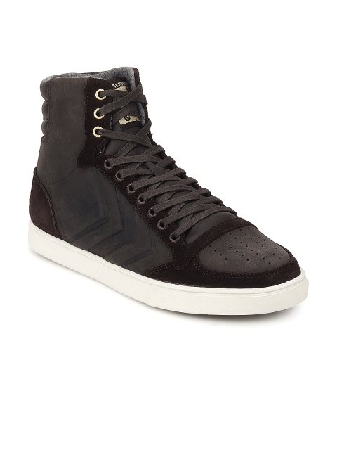 

hummel Unisex Brown Slimmer Stadil Mono Oiled High-Top Leather Sneakers