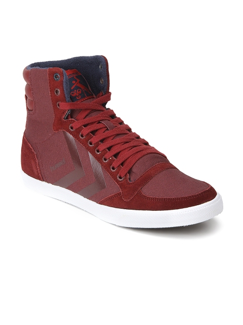 

hummel Unisex Maroon Slimmer Stadil Smooth Suede High-Top Sneakers