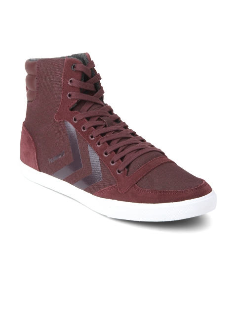 

hummel Unisex Maroon Slimmer Stadil Smooth Suede High-Top Sneakers