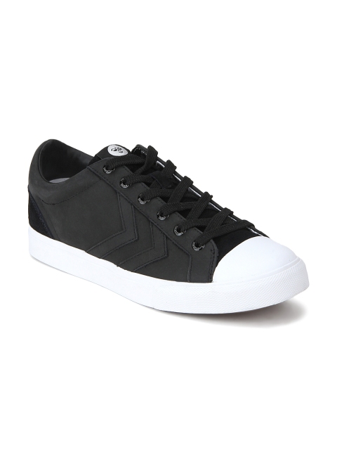 

hummel Unisex Black Leather Baseline Court Sneakers