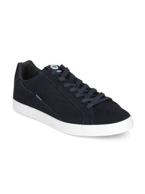 

hummel Unisex Navy Blue Suede Cross Court Sneakers