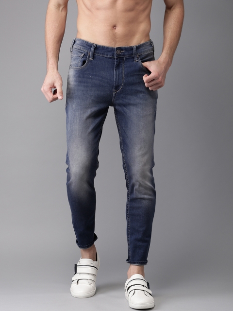 

HERE&NOW Men Blue Skinny Fit Mid-Rise Clean Look Stretchable Jeans