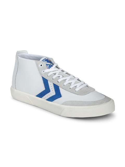 

hummel Unisex White Stockholm Leather Mid-Top Sneakers