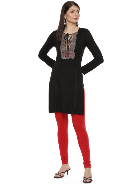 

Lakshita Black Ethnic Motifs Embroidered Kurti