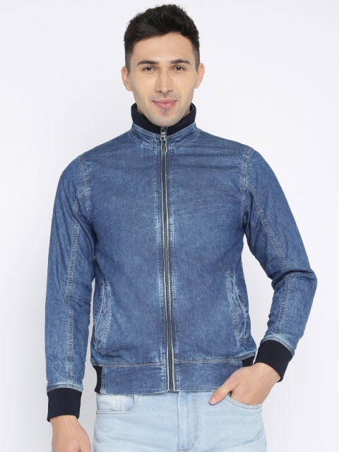 

Mufti Men Blue Solid Denim Jacket