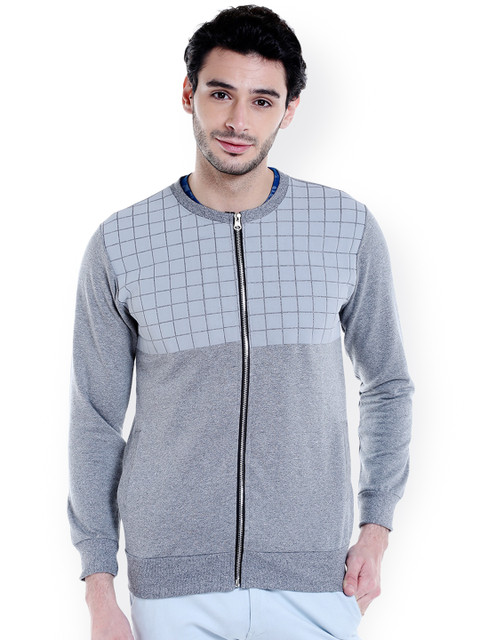 

Campus Sutra Men Grey Checked Quilted Jacket