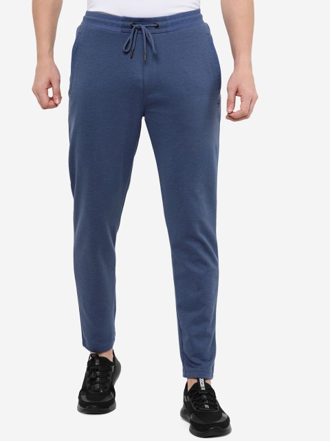 

JADE BLUE Men Aqua Blue Solid Cotton Track Pant