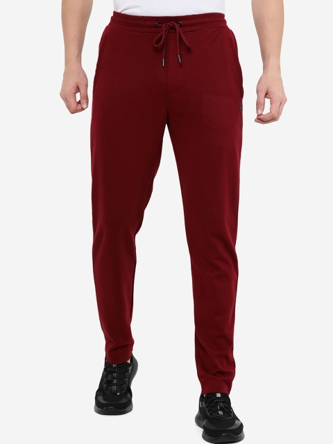 

JADE BLUE Men Maroon Solid Track Pants