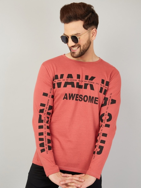 

Rodzen Men Rose Typography Printed Pure Cotton T-shirt