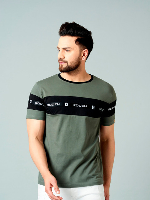 

Rodzen Men Grey Typography Printed Pure Cotton T-shirt