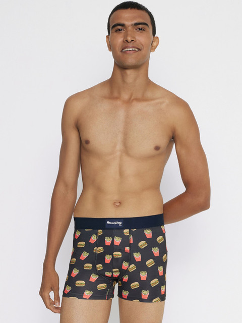 

Smugglerz Men Black Printed Trunk Whoppin-Around-Black-Men's Smundies - XXL
