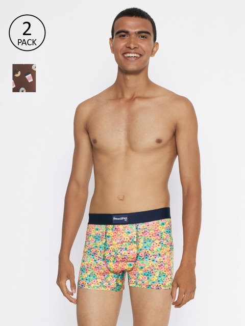 

Smugglerz Men Pack Of 2 Printed Trunk Travel Bekkie Smundies, Yellow
