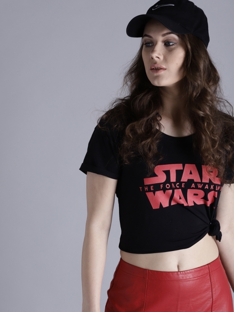

Kook N Keech Star Wars Women Black Printed Round Neck T-shirt