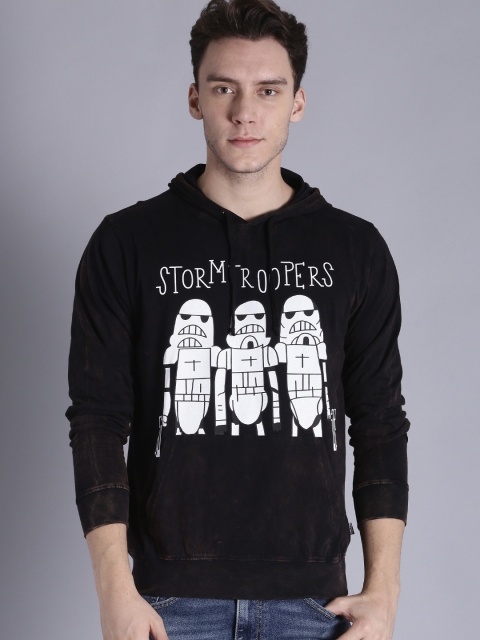 

Kook N Keech Star Wars Men Black Printed Hooded Sweatshirt