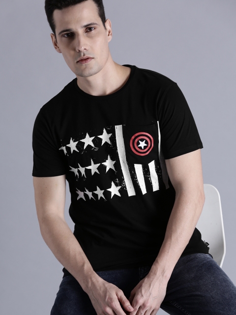 

Kook N Keech Marvel Men Black Printed Round Neck T-shirt