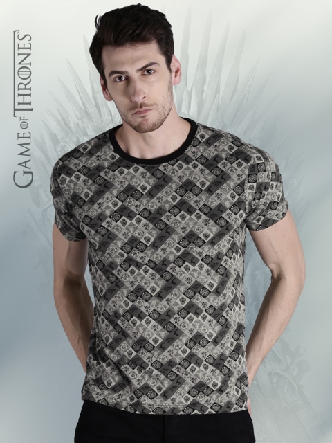 

Game of Thrones by Kook N Keech Men Grey Printed Round Neck T-shirt