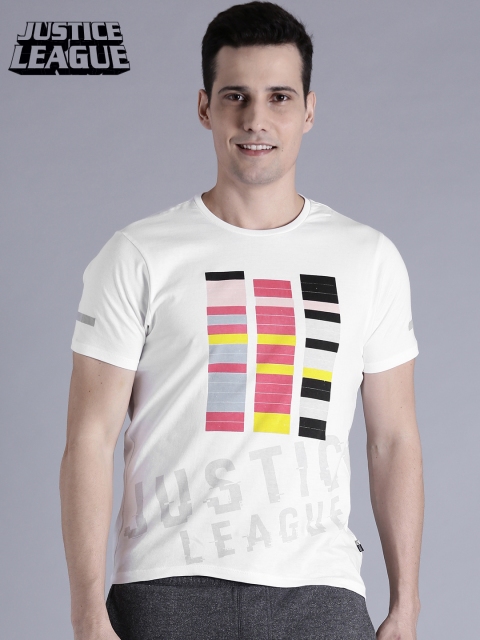 

Justice League Men White Printed Round Neck T-shirt