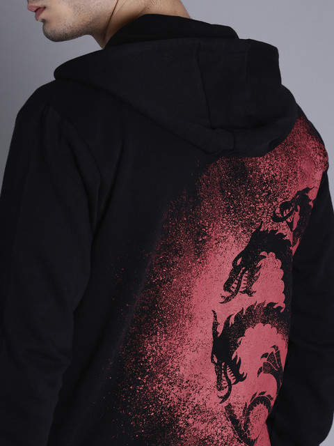 

Game of Thrones by Kook N Keech Men Black Printed Hooded Sweatshirt