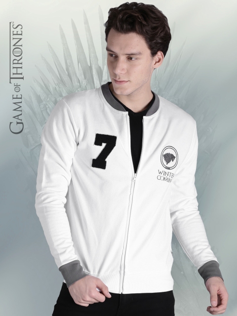 

Game of Thrones by Kook N Keech Men White Solid Sweatshirt