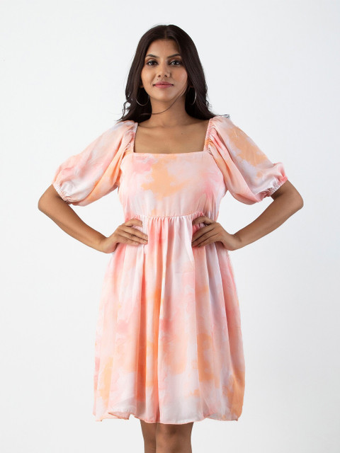 

OMASK Women Assorted Tie And Dye Satin Dress
