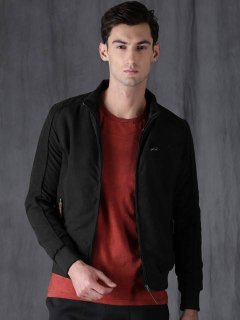 

WROGN Men Black Solid Jacket