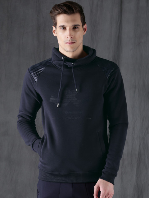 

WROGN Men Navy Blue Printed Sweatshirt