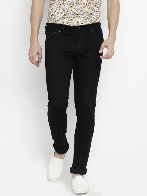 

Jack & Jones Men Black Slim Fit Low-Rise Clean Look Jeans