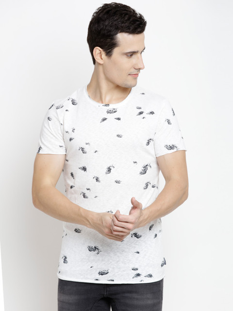 

Jack & Jones Men White Printed Round Neck T-shirt