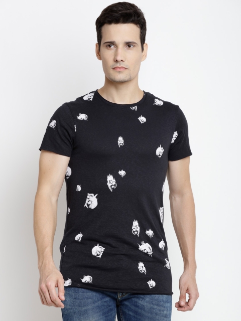 

Jack & Jones Men Black Printed Round Neck T-shirt