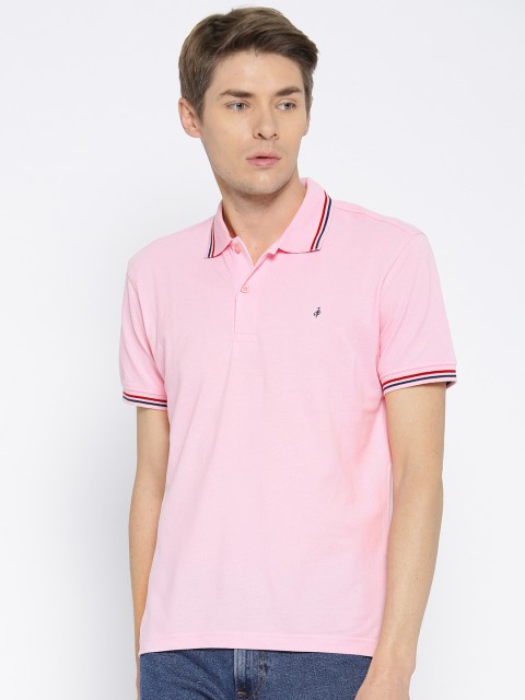 

John Players Men Pink Solid Polo Collar T-shirt
