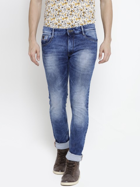 

John Players Men Blue Skinny Fit Low-Rise Clean Look Stretchable Jeans