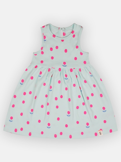 

Babysafe Blue Floral Printed Cotton Fit & Flare Dress