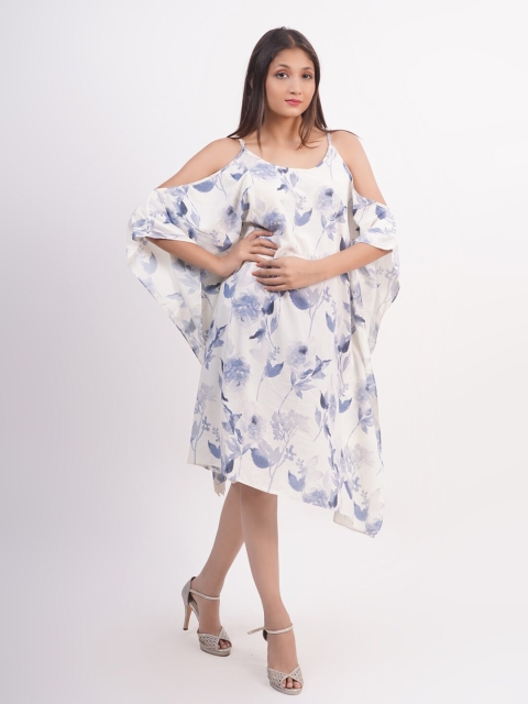 

Rajoria Instyle Women White Floral Printed Kaftan Dress