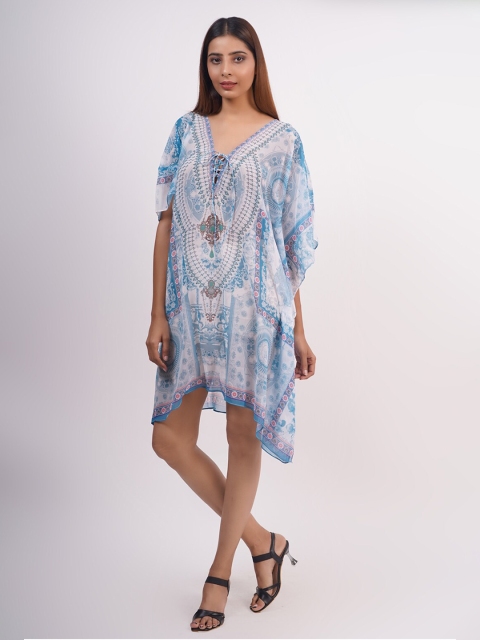 

Rajoria Instyle Women Blue V-Neck Kaftan Dress