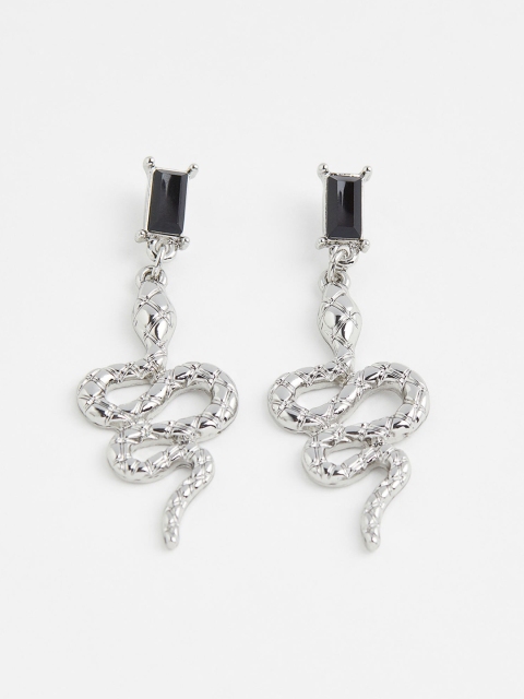 

H&M Woman Silver & Black Pendant earrings