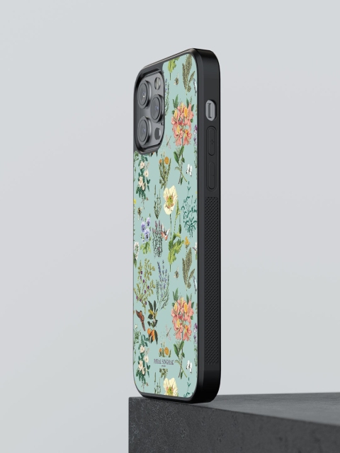 

macmerise Green & Purple Floral Aqua Design iPhone 12 Pro Bumper Back Case