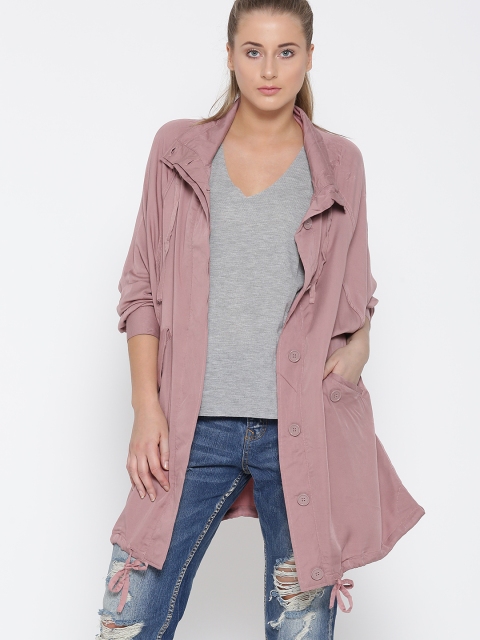

FOREVER 21 Women Mauve Solid Parka Jacket