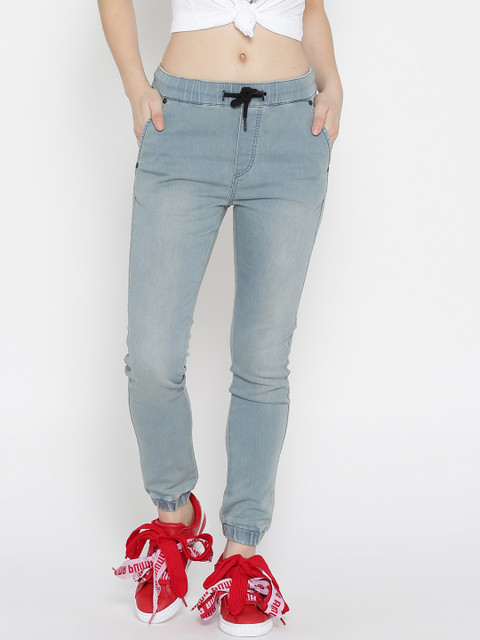

Pepe Jeans Women Blue Slim Fit Mid-Rise Clean Look Stretchable Jogg Jeans