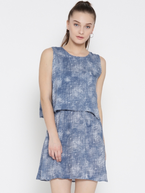 

Pepe Jeans Women Blue Printed A-Line Dress