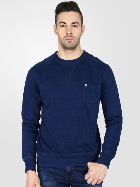 

t-base Men Blue Solid Sweatshirt