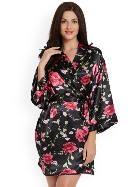 

Blush by PrettySecrets Black Floral Print Robe PS0717SHCE6