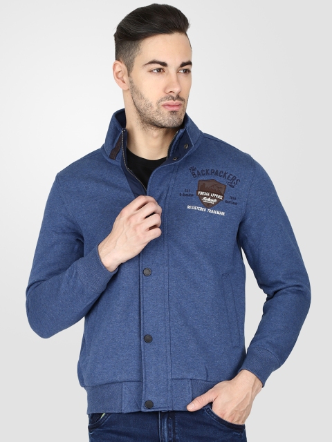

t-base Men Navy Blue Solid Sweatshirt