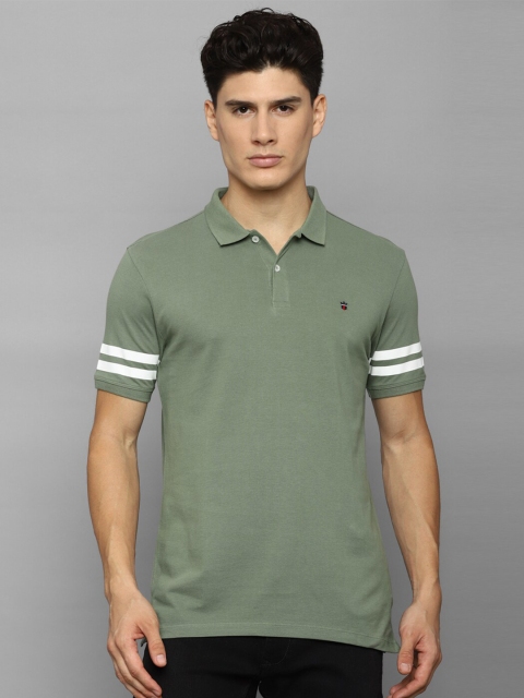 

Louis Philippe Jeans Men Green Polo Collar Slim Fit T-shirt